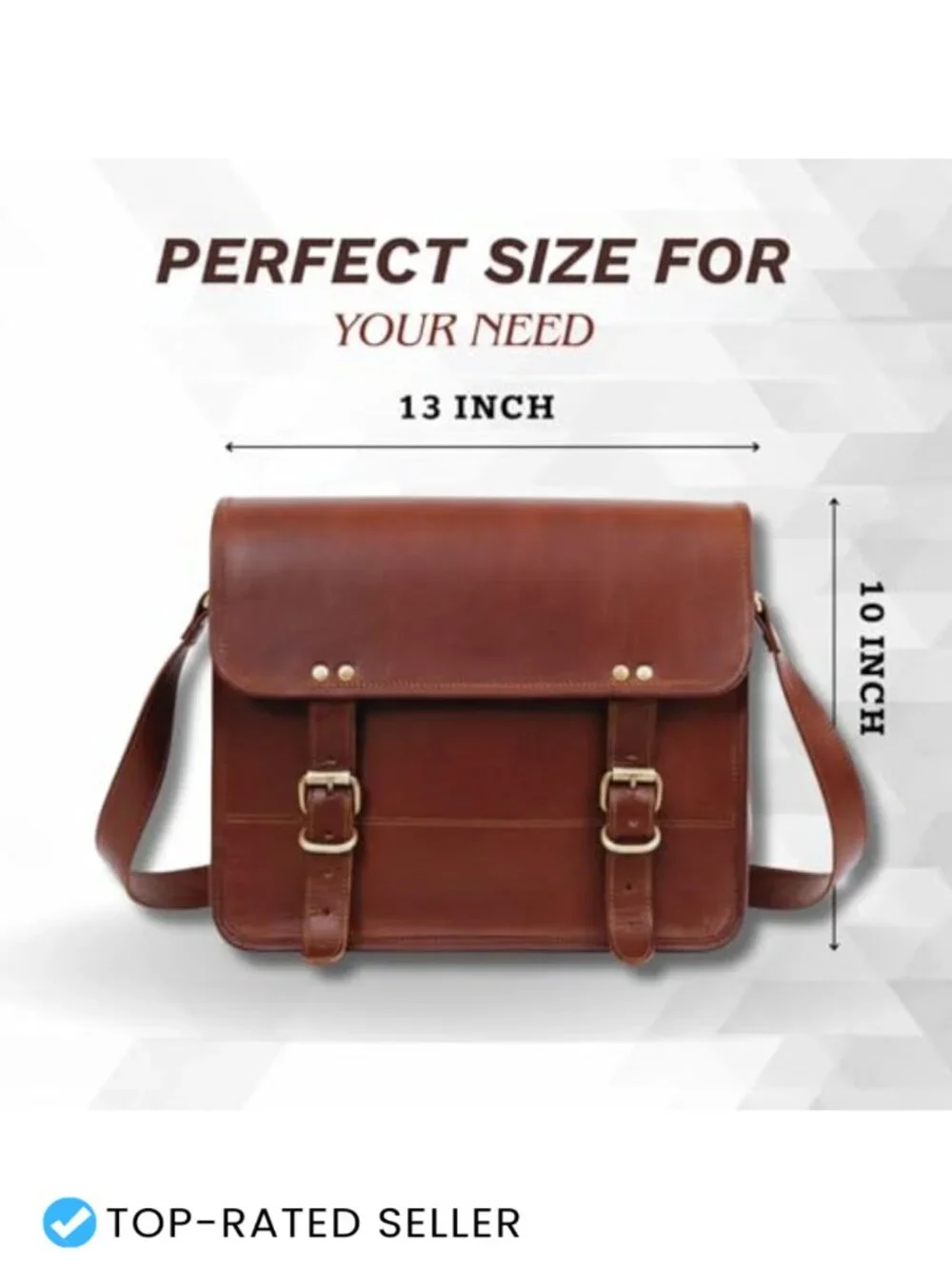 Genuine Leather Messenger Bag Vintage Satchel Crossbody Unisex Office Laptop